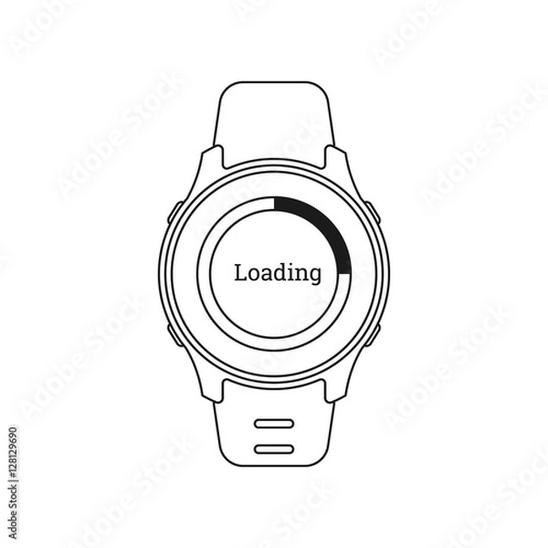 Fototapeta Smart Watch Loading. Vector  Icons