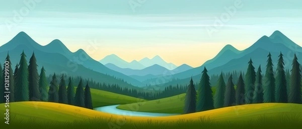 Obraz landscape with mountains