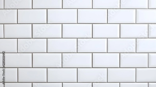 Obraz Clean White Subway Tile Wall Texture Background