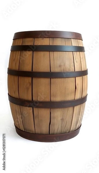 Fototapeta A Weathered Old Wooden Barrel A Simple Backdrop Its Rustic Charm And Historical Significance