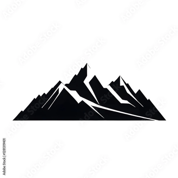 Obraz A vector illustration of a mountain silhouette set, featuring rugged grunge textures for a bold and artistic effect.