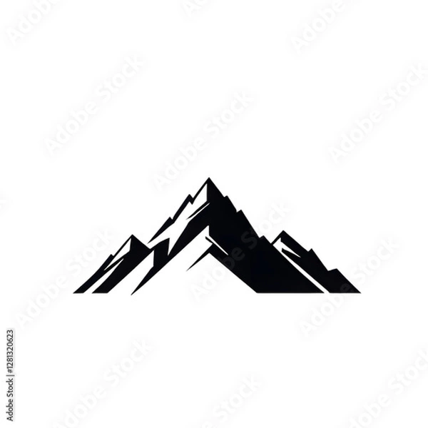 Obraz A vector illustration of a mountain silhouette set, featuring rugged grunge textures for a bold and artistic effect.