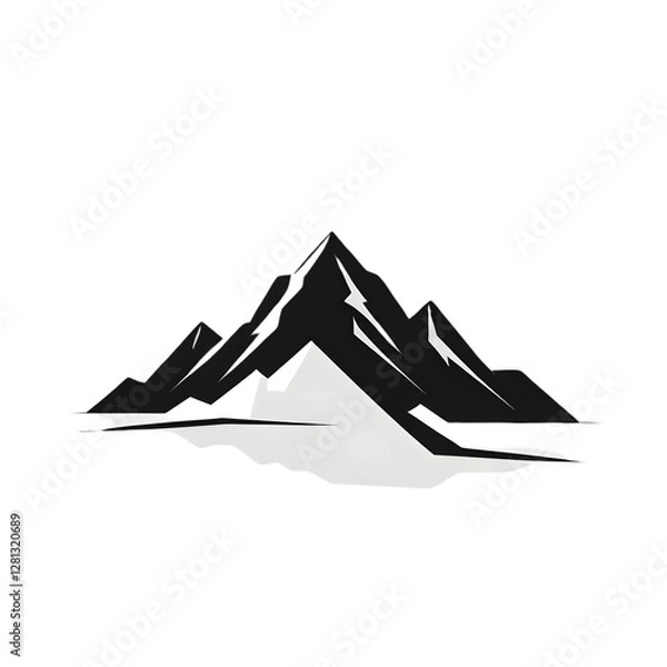 Obraz A vector illustration of a mountain silhouette set, featuring rugged grunge textures for a bold and artistic effect.