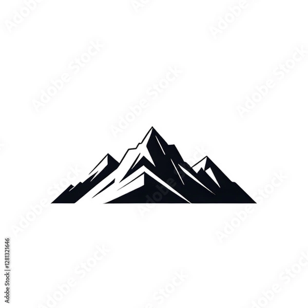 Obraz A vector illustration of a mountain silhouette set, featuring rugged grunge textures for a bold and artistic effect.