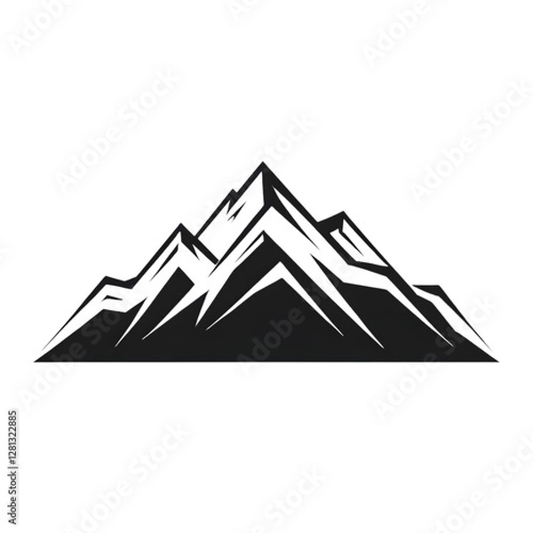 Obraz A vector illustration of a mountain silhouette set, featuring rugged grunge textures for a bold and artistic effect.