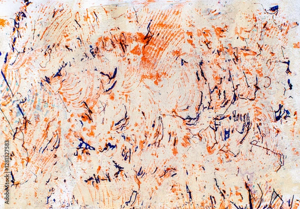 Obraz Orange and Blue Textured Paint Background