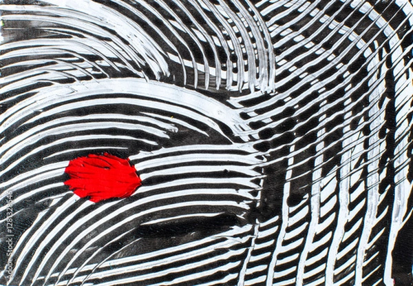 Obraz Black Paint Lines with Red Oval