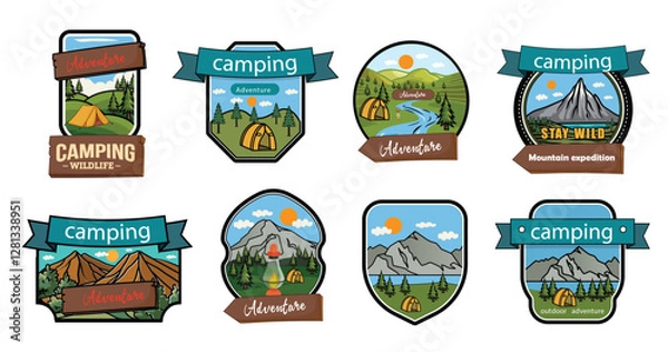 Obraz camping badges vector