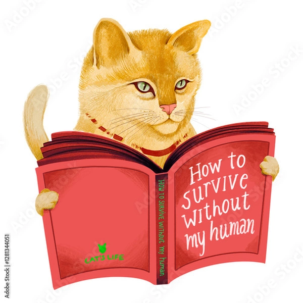 Fototapeta How to survive without my human - Cat manual