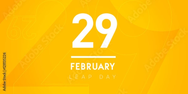 Obraz 29 February typography on the colorful background