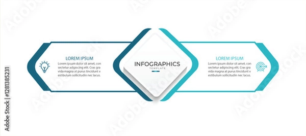 Obraz Vector infographic design template with 2 options or steps