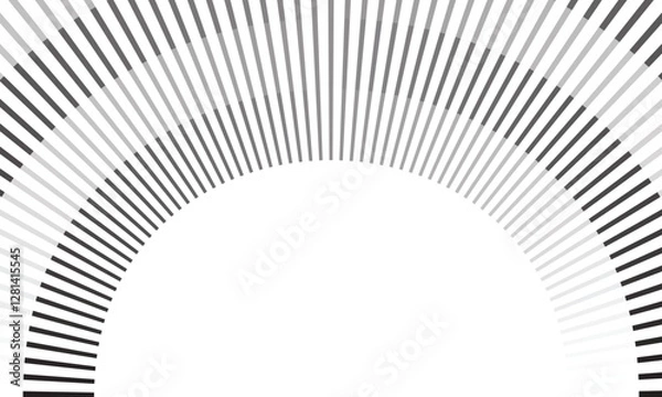 Fototapeta Modern Abstract Radial Arch of Black-and-White Lines Creating a Minimalist Optical Illusion with a Dynamic Curved Design