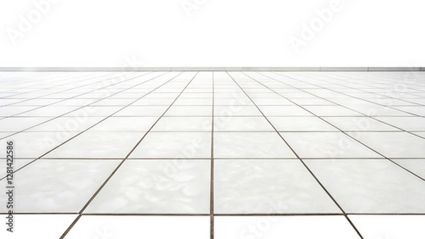 Fototapeta empty white tile floor on transparent background