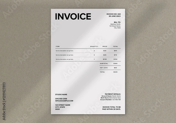 Obraz Minimal Invoice Layout