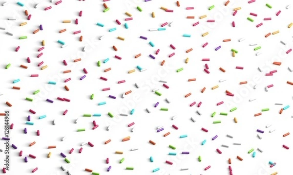 Obraz 3d rendering sprinkles white background