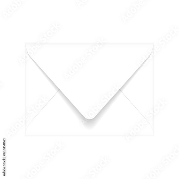 Obraz White slightly open envelope mockup template. Euro flap luxury mailing envelope for wedding, invitations, graduation, birthday, party and more. Ready to use for your design or business.