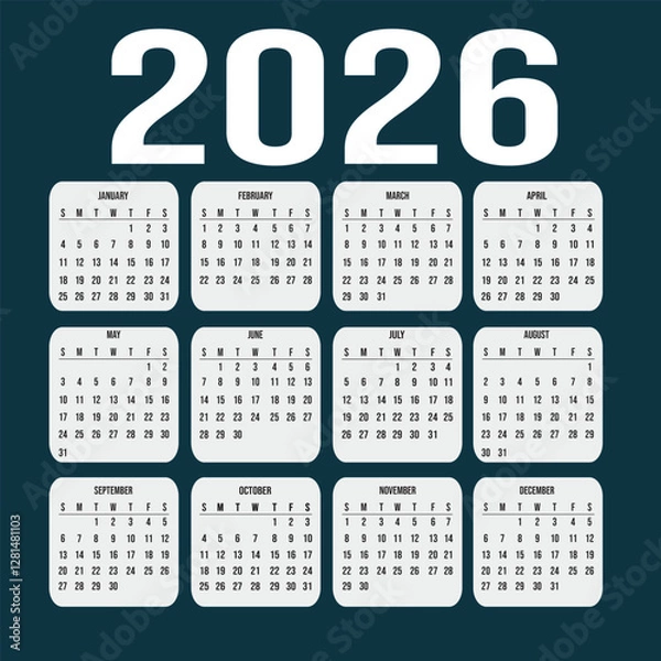 Fototapeta minimal style 2023 page calendar for new year