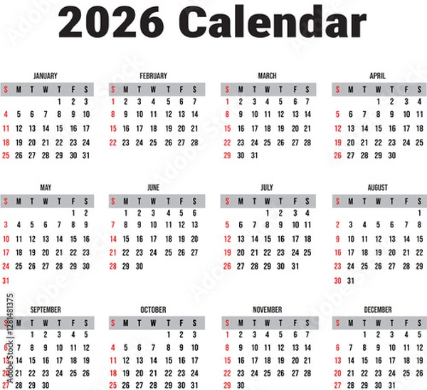 Obraz 2026 calendar edited