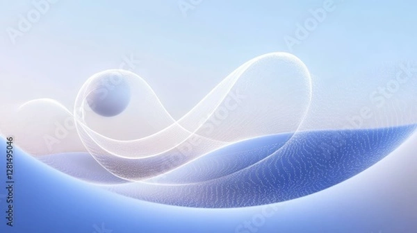 Fototapeta Abstract Light Blue Digital Waves