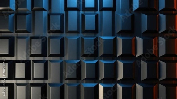 Fototapeta The background is matte black with small boxes