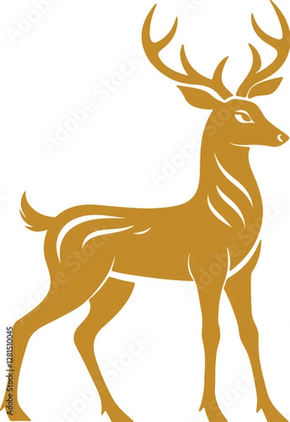 Obraz deer silhouette vector illustration