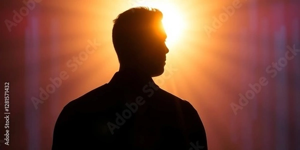 Obraz silhouette of a man in profile