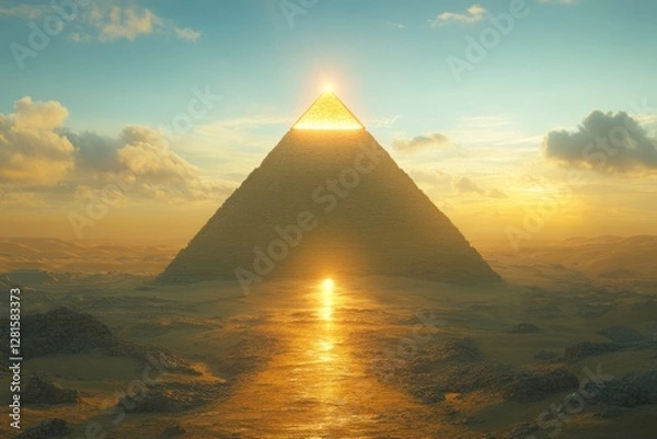 Fototapeta The great pyramids of the golden age were built from smooth materials.