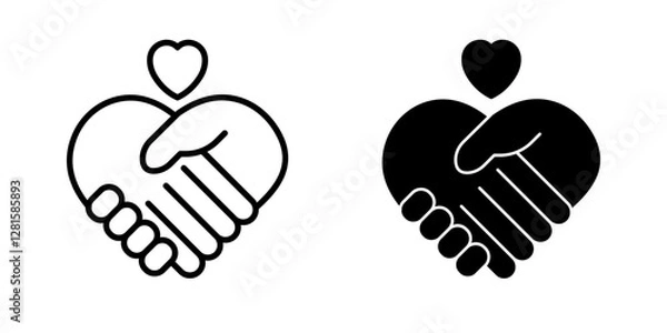 Fototapeta friendship Icon set. Symbol isolated white background. vector illustration. color editable.