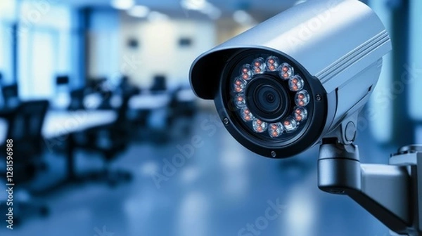 Fototapeta Modern Security Camera in Office Environment