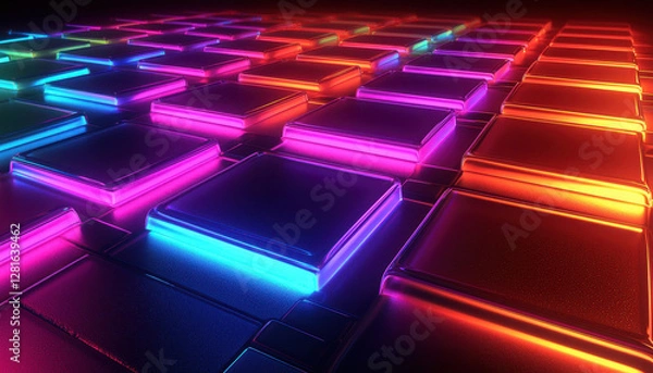 Fototapeta Stylized glassmorphism texture with bold gradient colors and depth