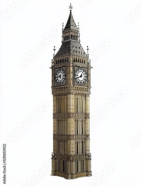 Fototapeta Iconic clock tower with intricate details and majestic structure.