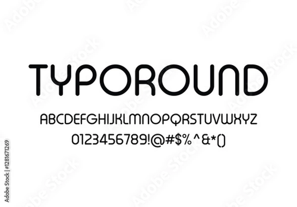 Fototapeta Typoround font for logo and headline. Isolated Vector typeset