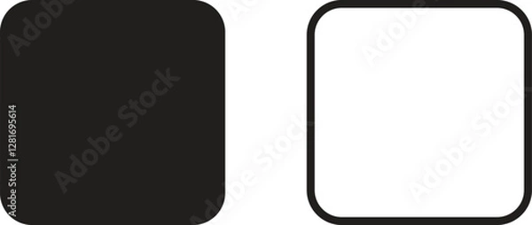 Obraz Square icon set with rounded borders isolated on white background . Rounded square icon vector