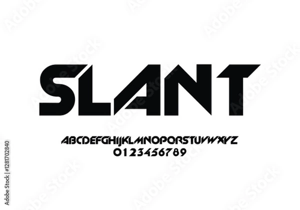 Fototapeta Slant font for logo and headline. Isolated Vector typeset