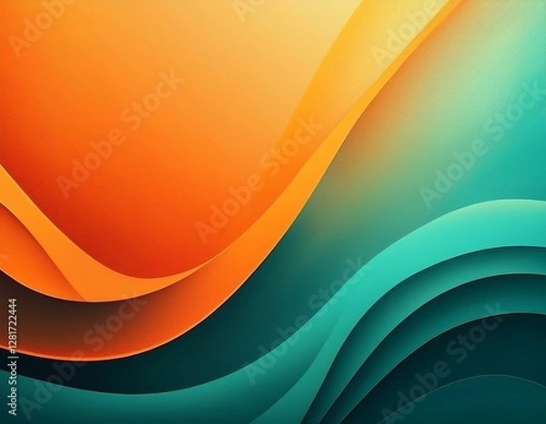 Fototapeta abstract gradient background with orange and teal hues