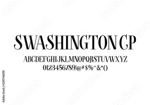 Fototapeta SWashington CP font for logo and headline. Isolated Vector typeset