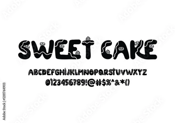 Fototapeta Sweet Cake font for logo and headline. Isolated Vector typeset