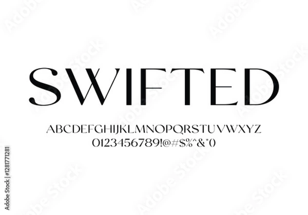 Fototapeta Swifted font for logo and headline. Isolated Vector typeset