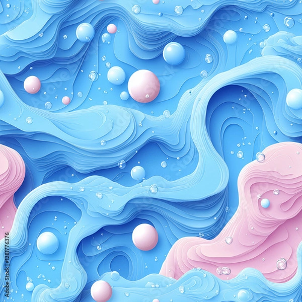 Obraz abstract background with waves and pearls 