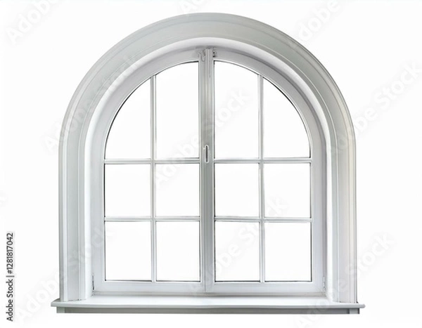 Obraz white arched window frame isolated on white background