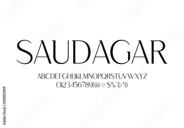 Obraz Saudagar font for logo and headline. Isolated Vector typeset