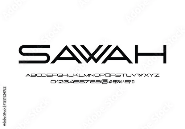 Fototapeta Sawah font for logo and headline. Isolated Vector typeset