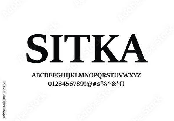 Fototapeta Stika font for logo and headline. Isolated Vector typeset