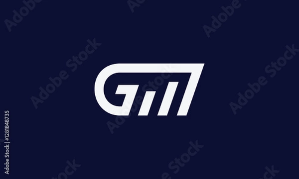 Obraz GM chart monogram logo design

