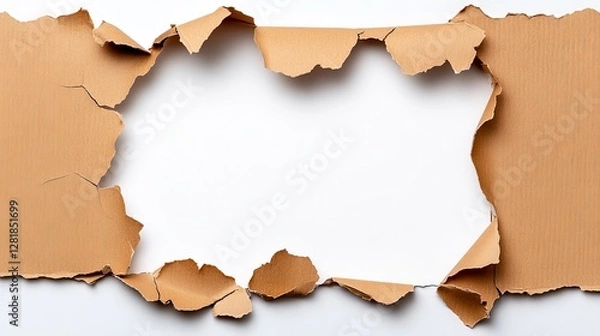 Fototapeta Torn cardboard with empty space for text and design elements