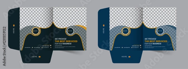 Obraz Unique presentation folder template, creative and Luxury folder design, Corporate business editable vector file