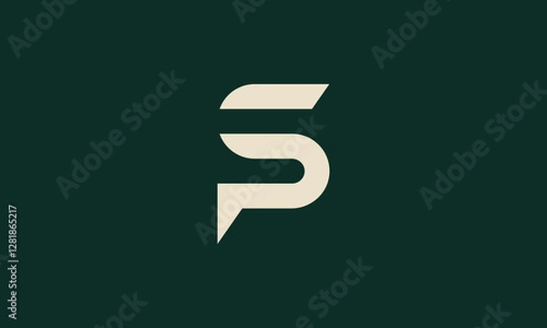 Fototapeta PS or SP monogram logo design
