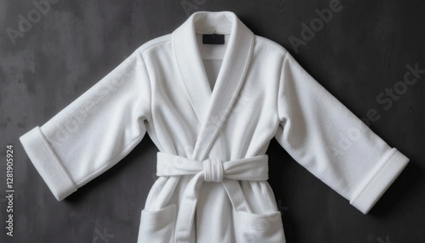 Fototapeta Blank Bathrobe with a Smooth Surface Perfect for Spa and Wellness Branding
