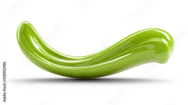Fototapeta Smooth Green Vegetable Shape with Glossy Surface and Curved Design