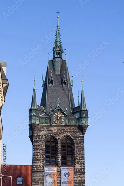 Fototapeta small medieval castle located in the middle of the modern and busy city of Prague
